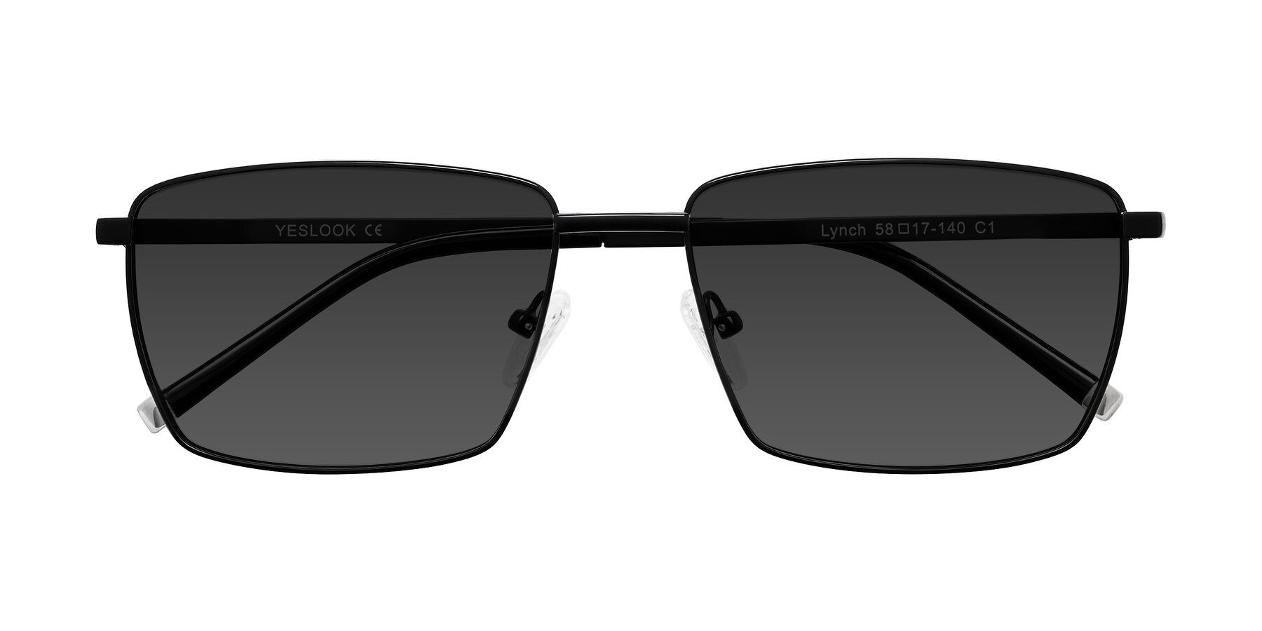Folded Front of Lynch in Matte Black with Gray Tinted Lenses