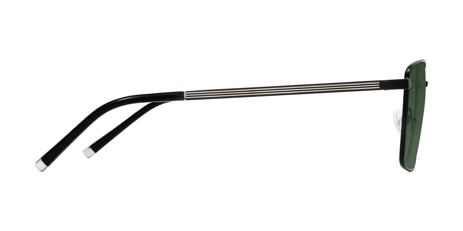 Side of Lynch in Matte Black with Green Tinted Lenses