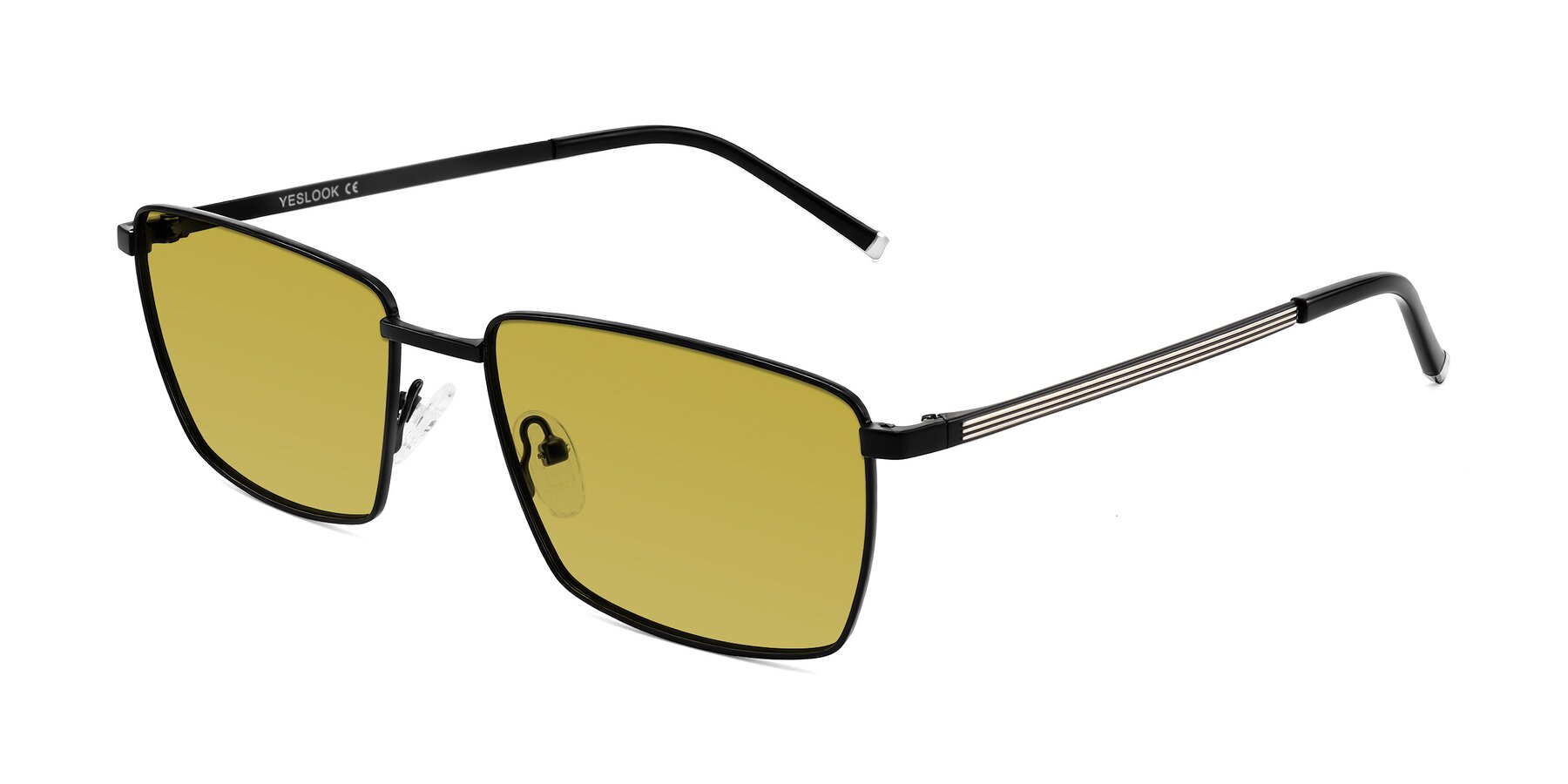 Angle of Lynch in Matte Black with Champagne Tinted Lenses