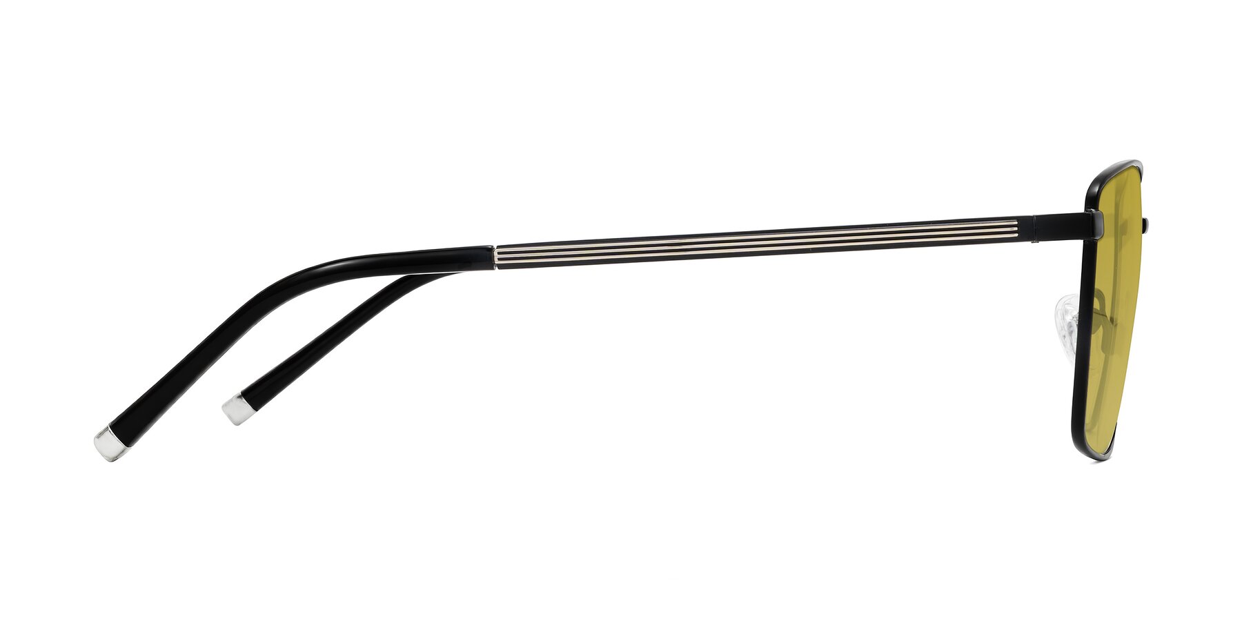 Side of Lynch in Matte Black with Champagne Tinted Lenses