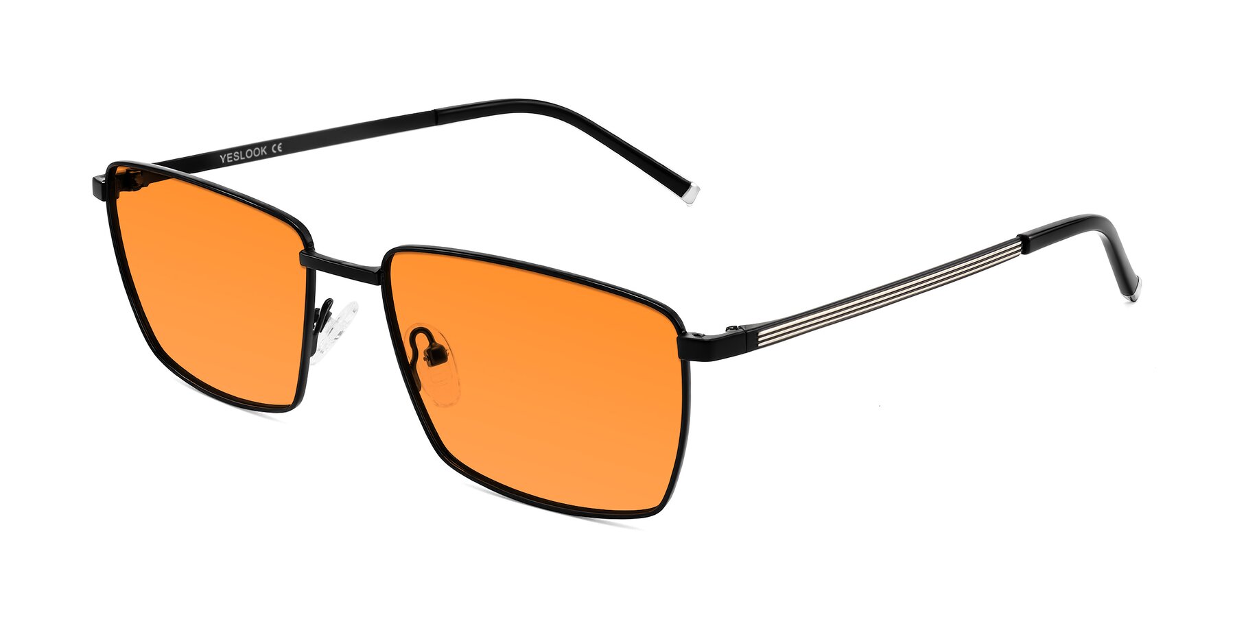 Angle of Lynch in Matte Black with Orange Tinted Lenses