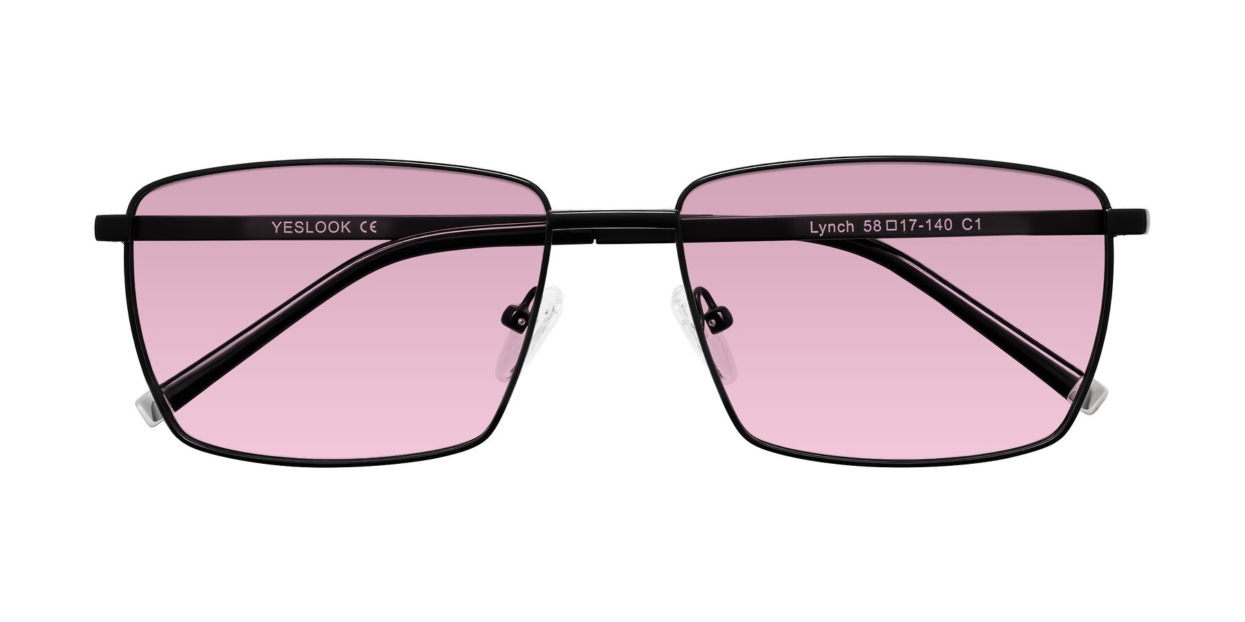 Folded Front of Lynch in Matte Black with Light Wine Tinted Lenses