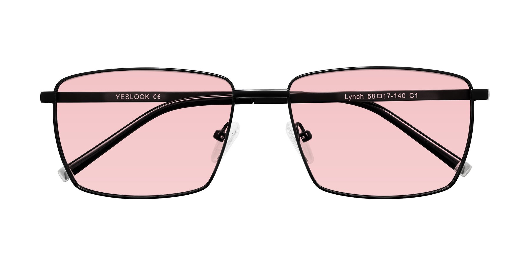 Folded Front of Lynch in Matte Black with Light Garnet Tinted Lenses