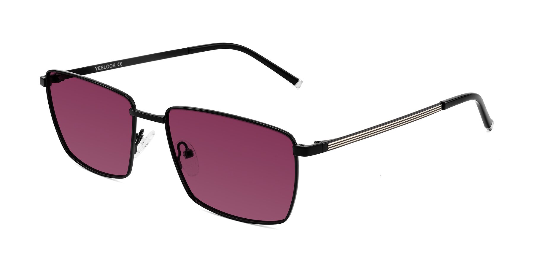 Angle of Lynch in Matte Black with Wine Tinted Lenses