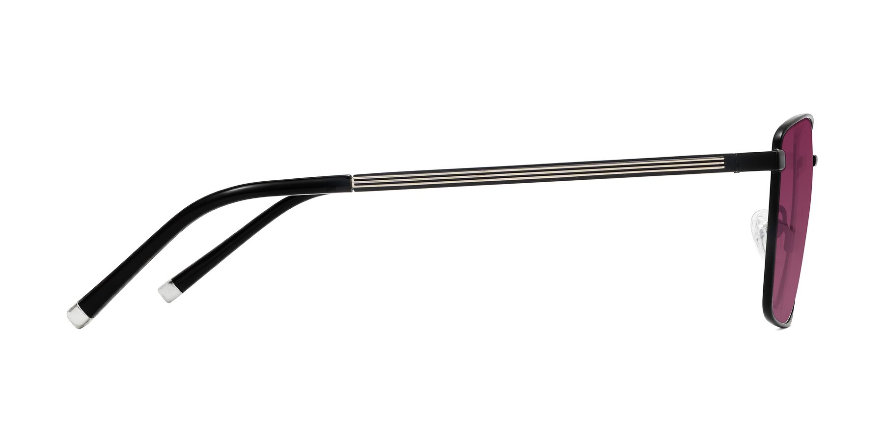 Side of Lynch in Matte Black with Wine Tinted Lenses