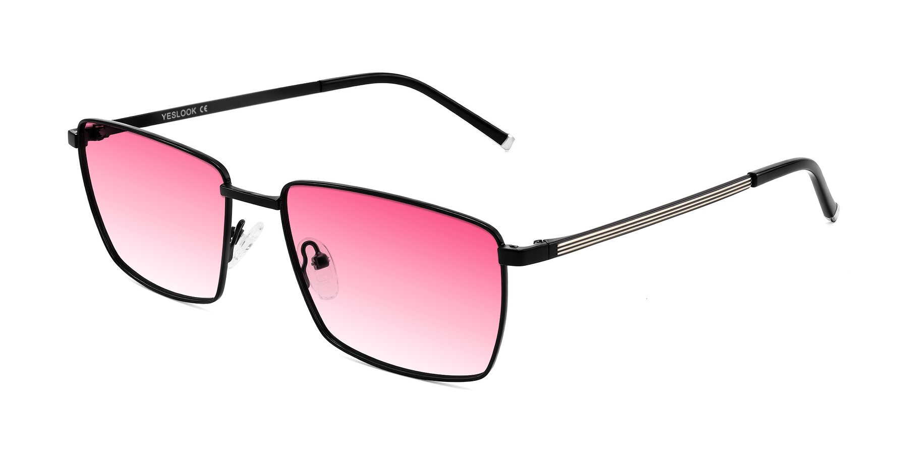 Angle of Lynch in Matte Black with Pink Gradient Lenses