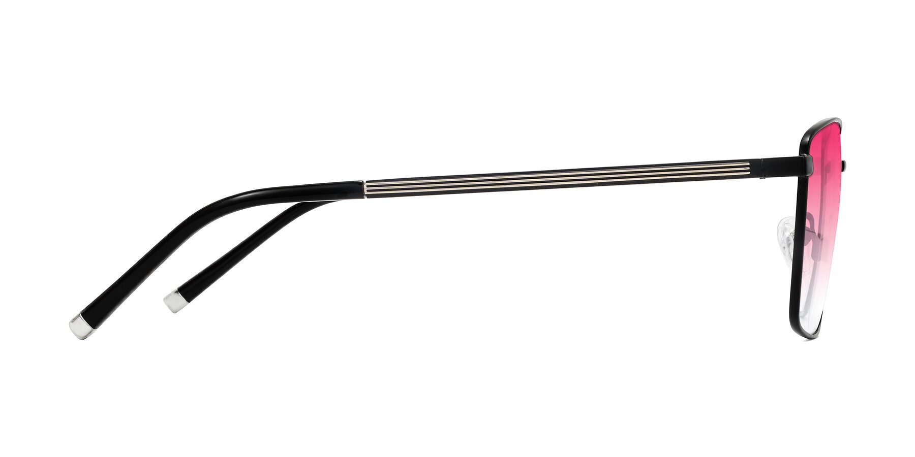 Side of Lynch in Matte Black with Pink Gradient Lenses