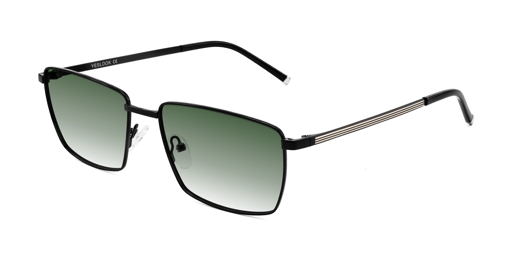 Angle of Lynch in Matte Black with Green Gradient Lenses