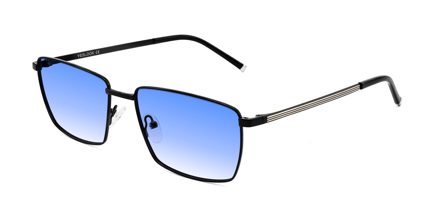 Angle of Lynch in Matte Black with Blue Gradient Lenses