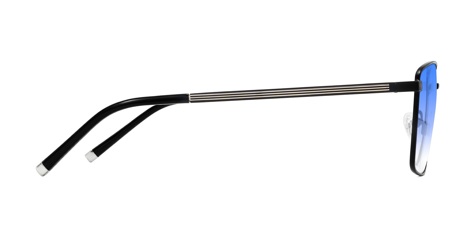 Side of Lynch in Matte Black with Blue Gradient Lenses