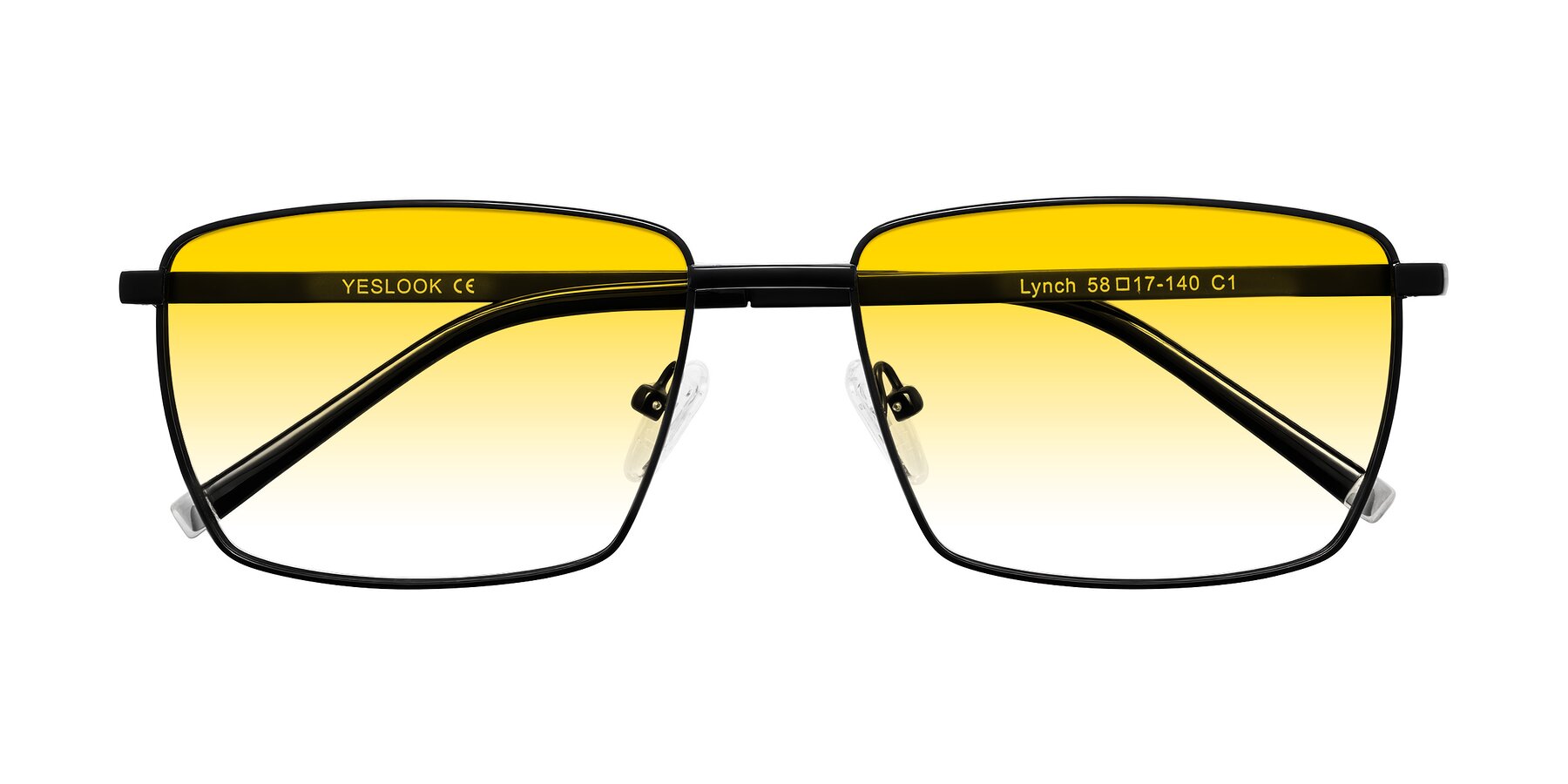 Folded Front of Lynch in Matte Black with Yellow Gradient Lenses