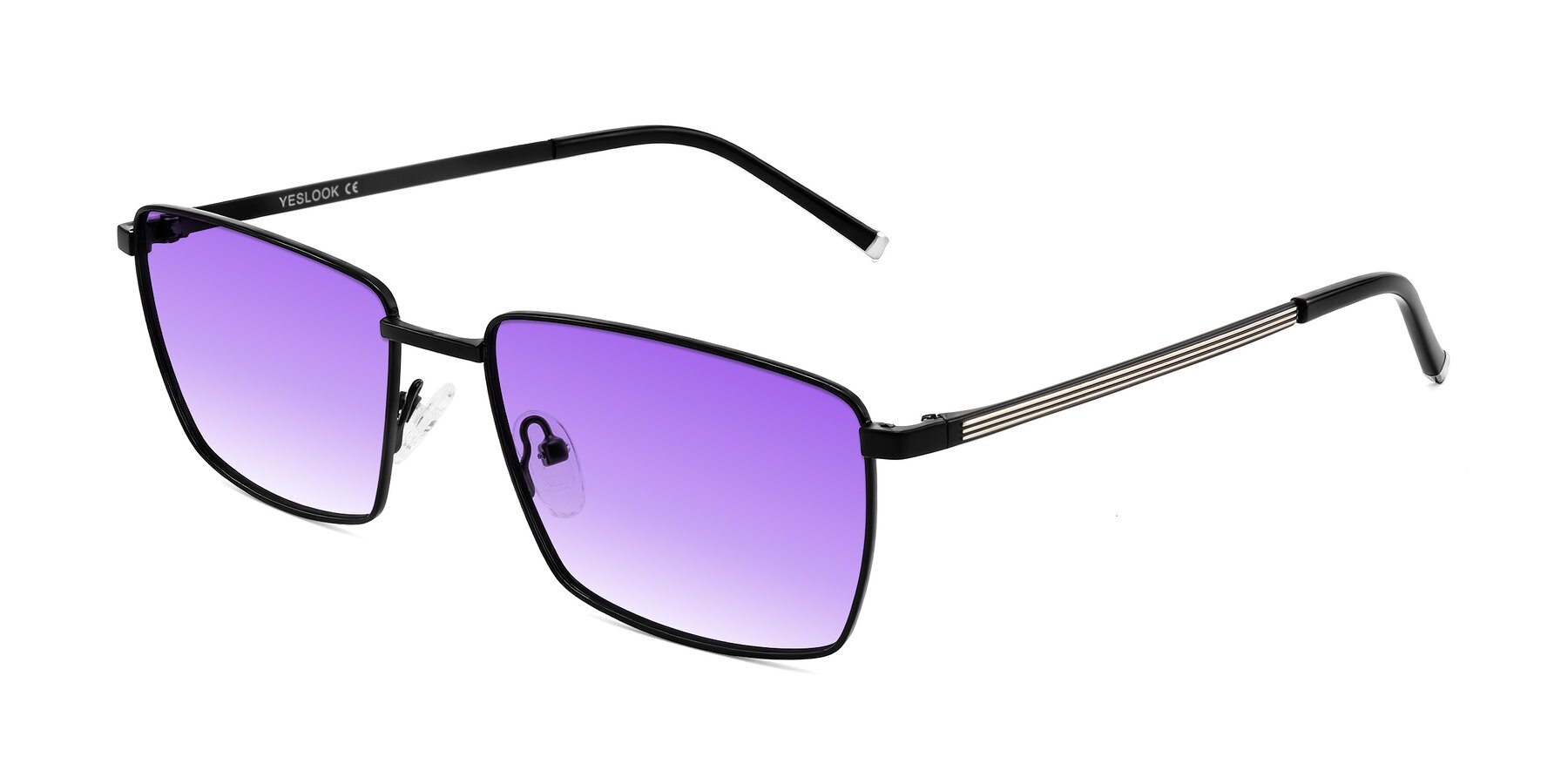 Angle of Lynch in Matte Black with Purple Gradient Lenses