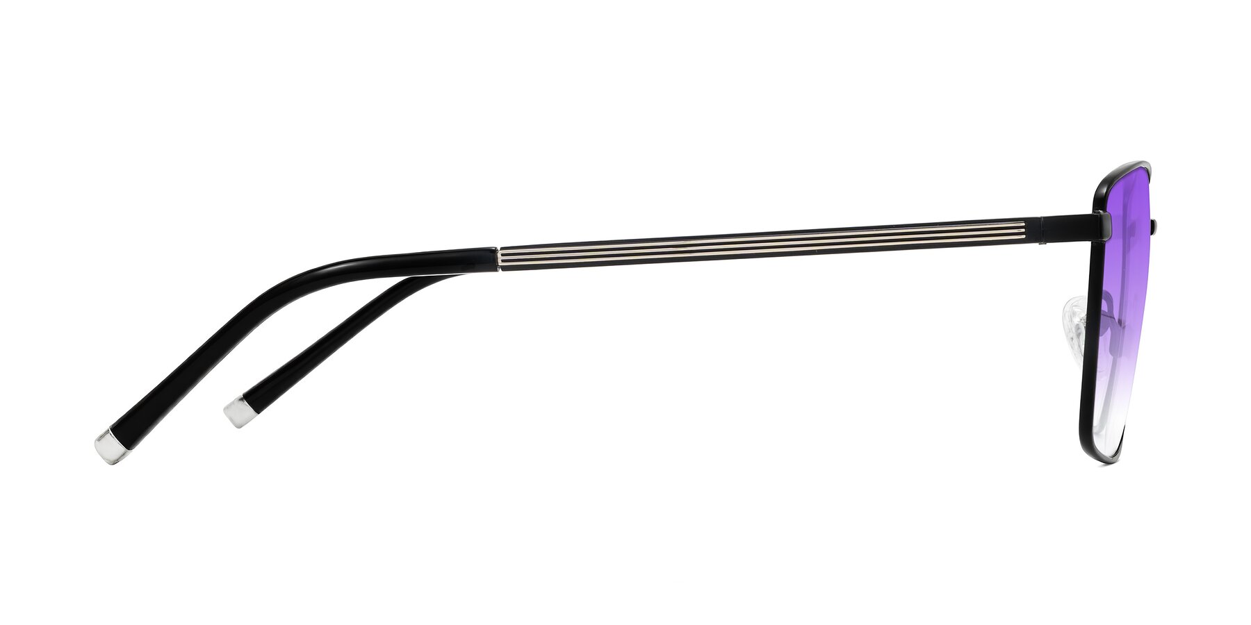 Side of Lynch in Matte Black with Purple Gradient Lenses