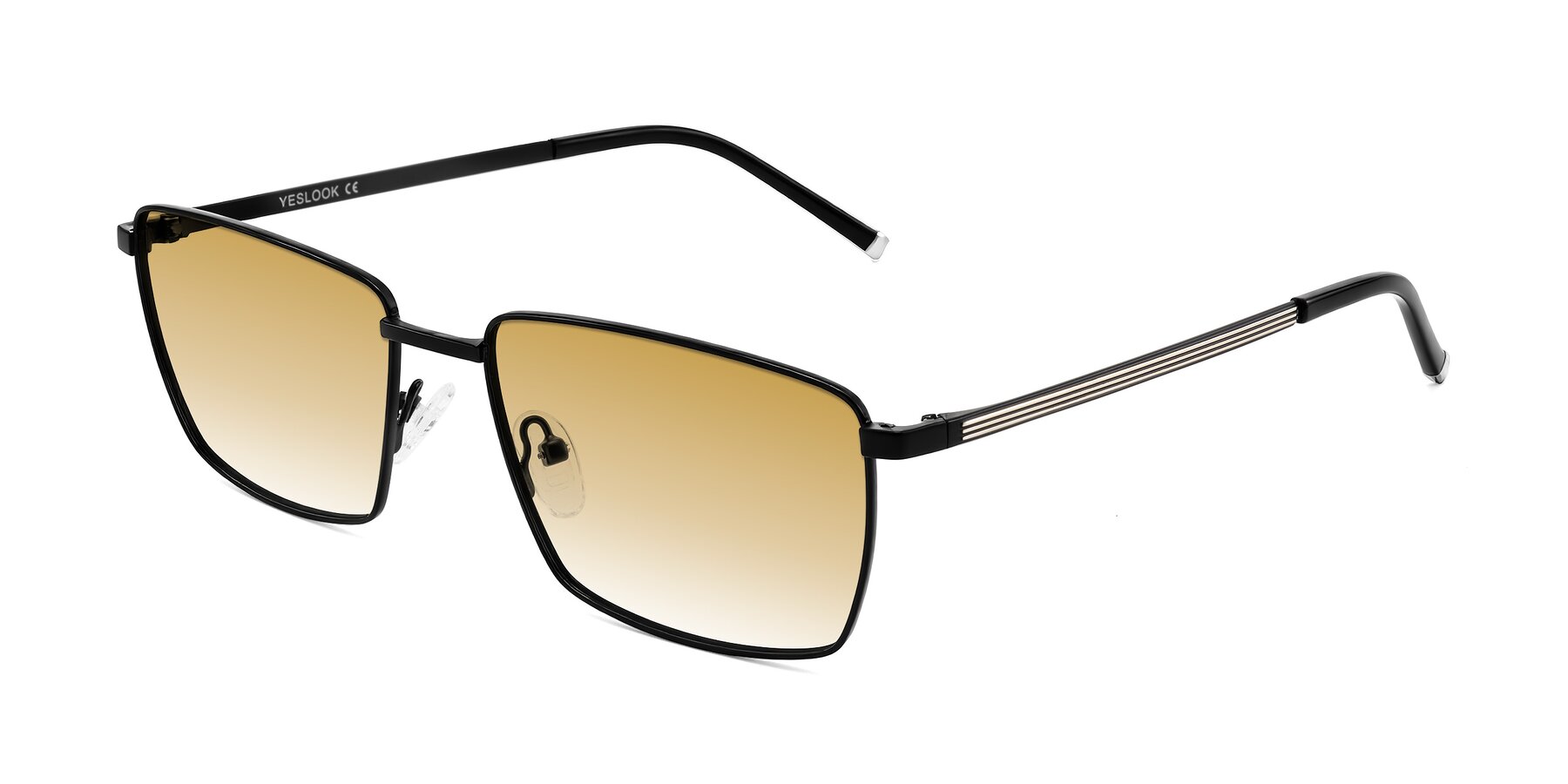 Angle of Lynch in Matte Black with Champagne Gradient Lenses