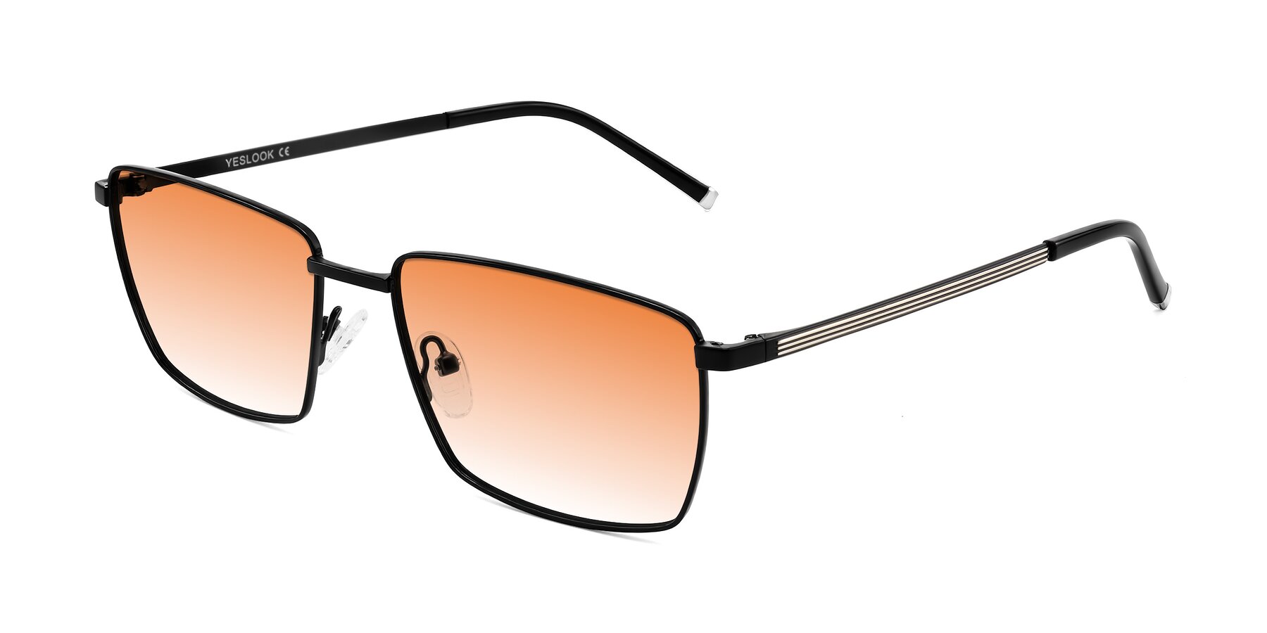 Angle of Lynch in Matte Black with Orange Gradient Lenses