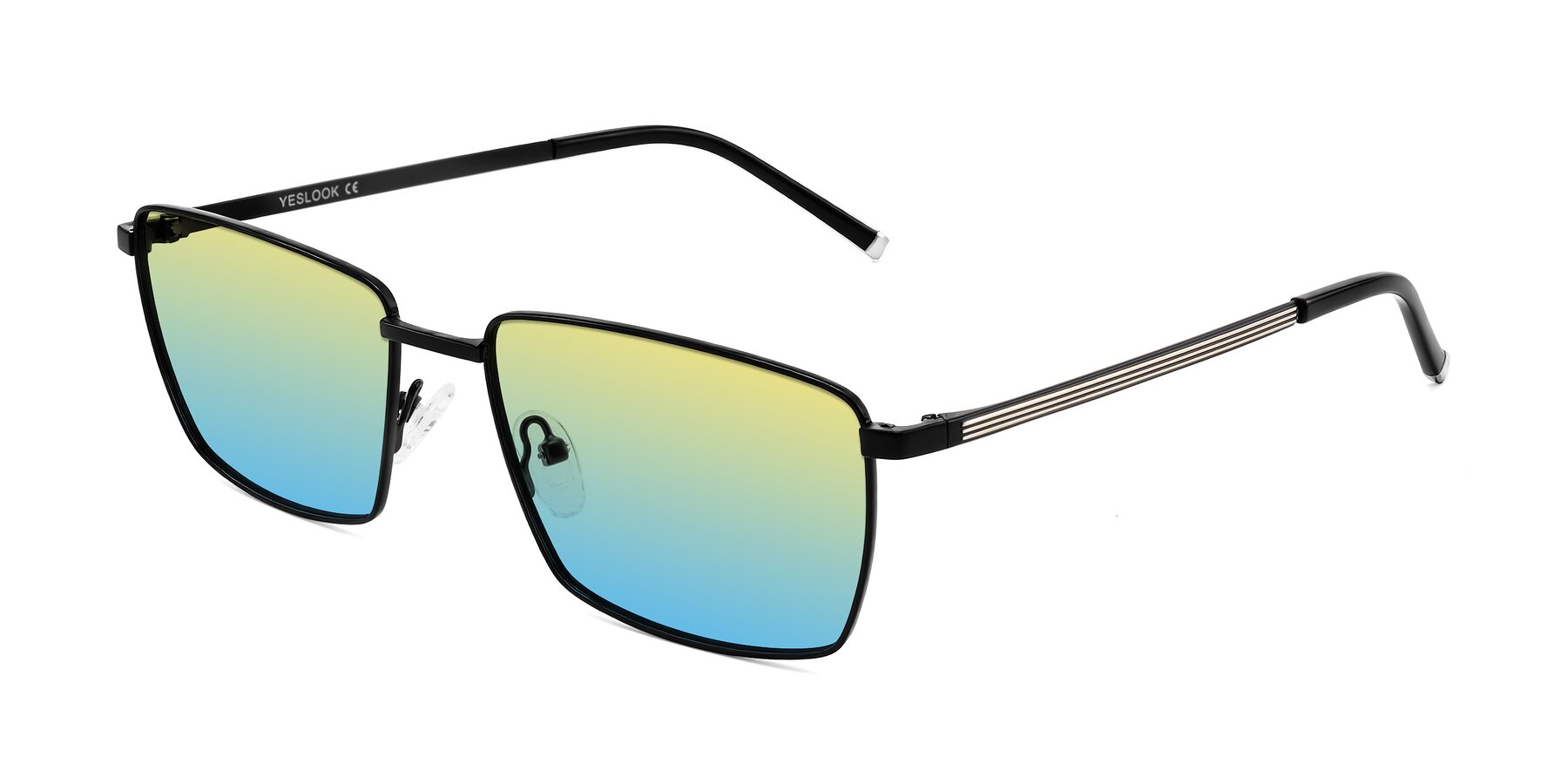 Angle of Lynch in Matte Black with Yellow / Blue Gradient Lenses