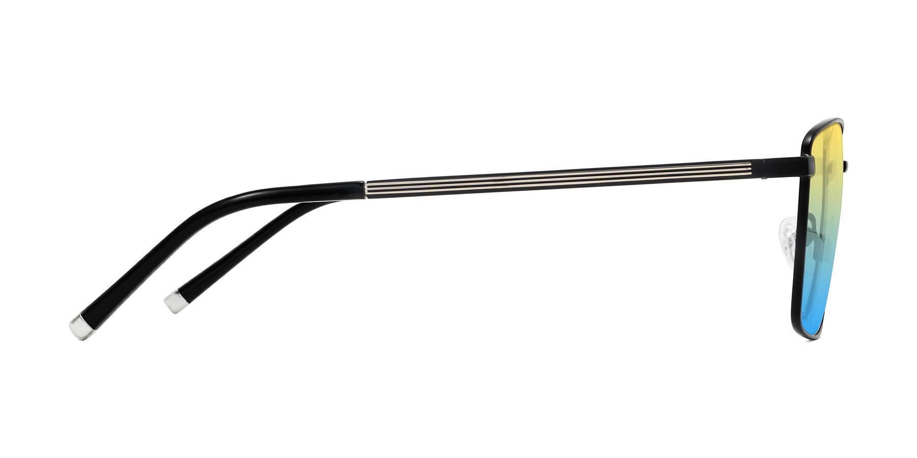 Side of Lynch in Matte Black with Yellow / Blue Gradient Lenses