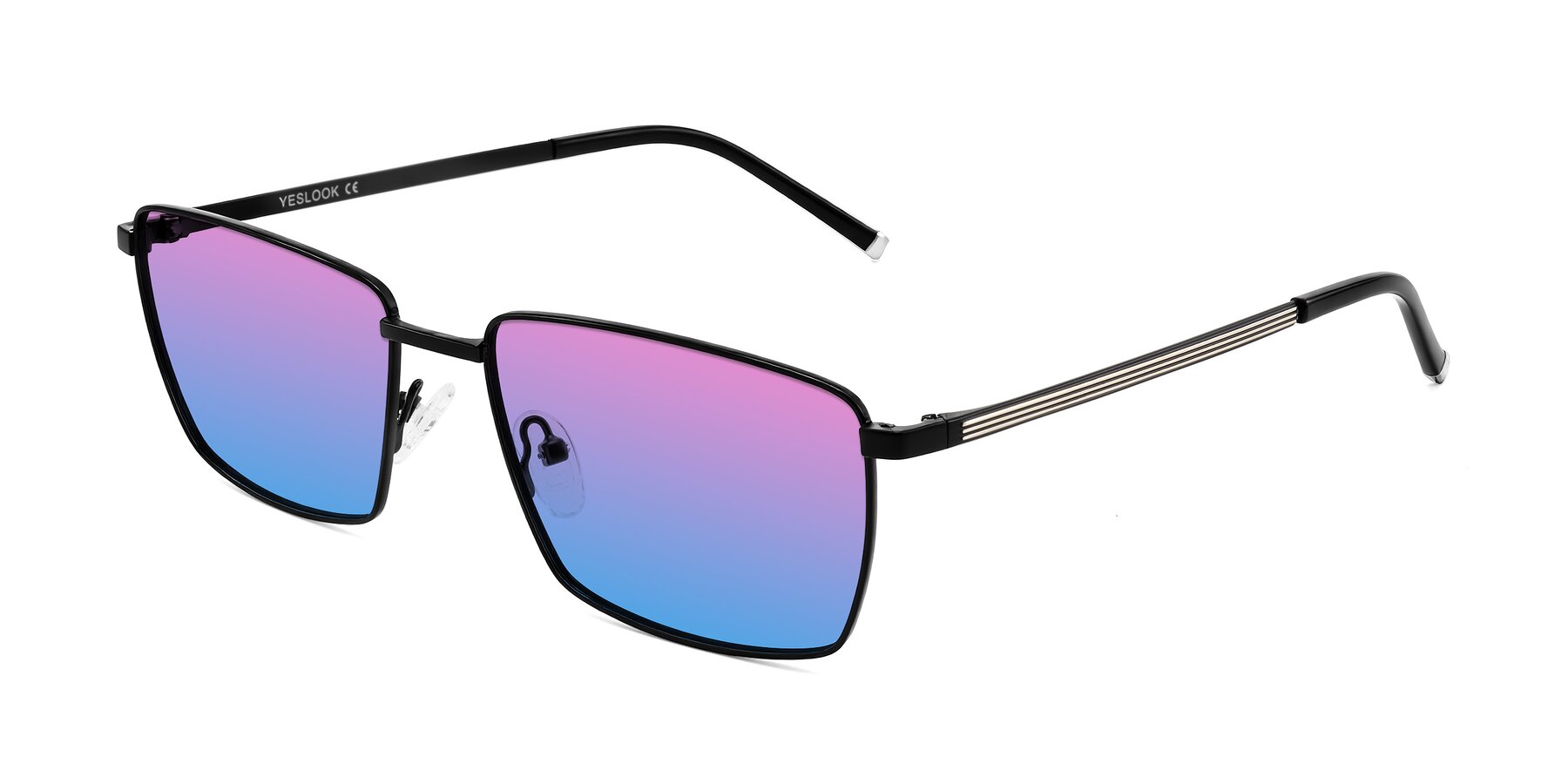 Angle of Lynch in Matte Black with Pink / Blue Gradient Lenses