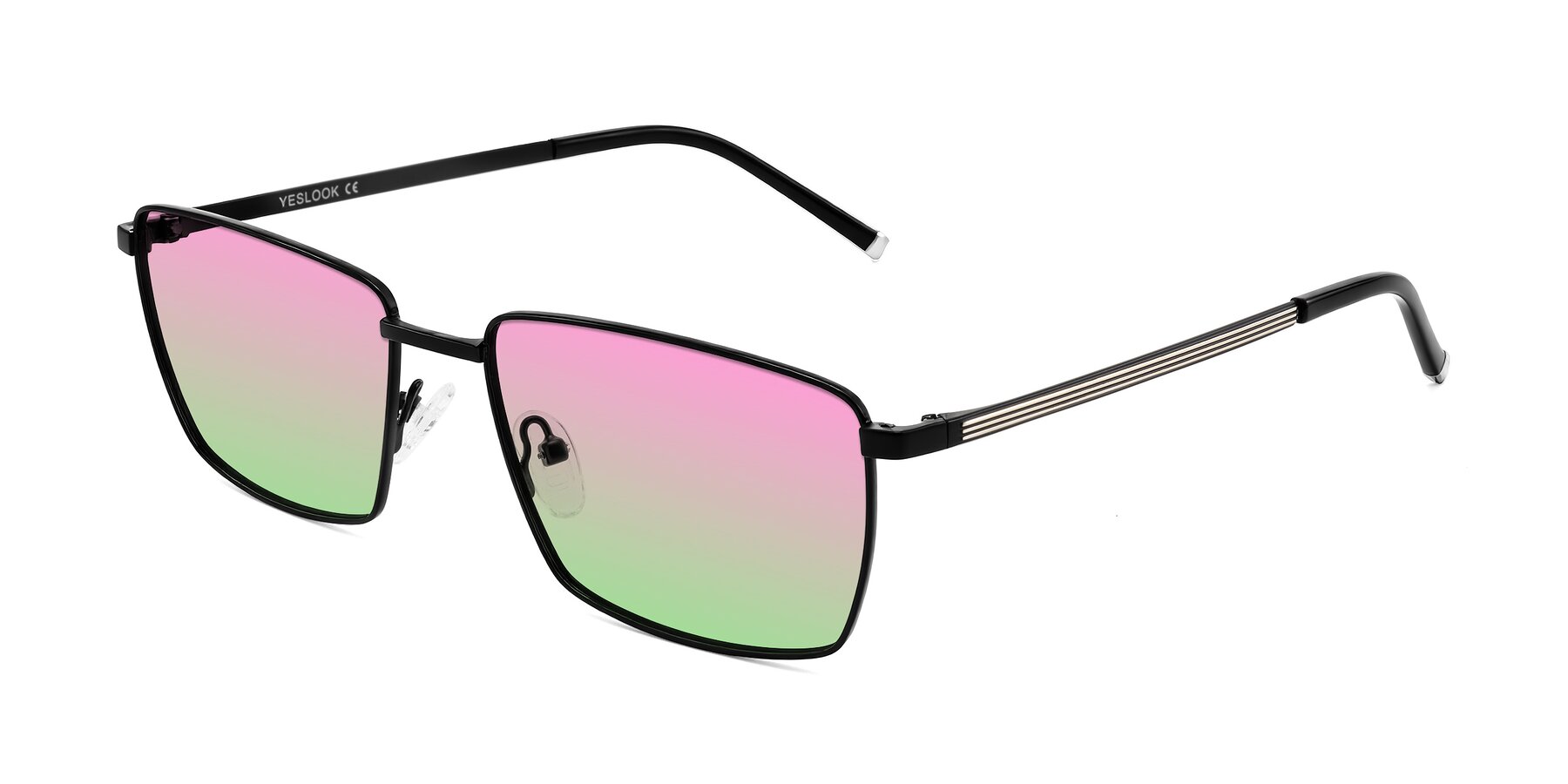 Angle of Lynch in Matte Black with Pink / Green Gradient Lenses