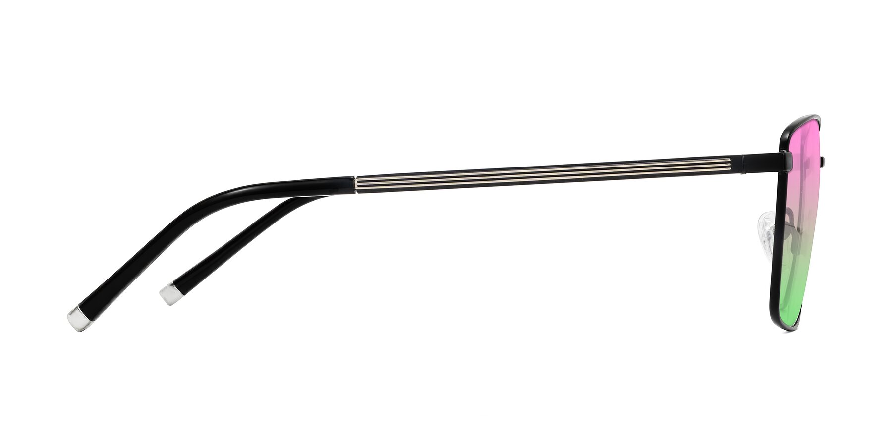 Side of Lynch in Matte Black with Pink / Green Gradient Lenses