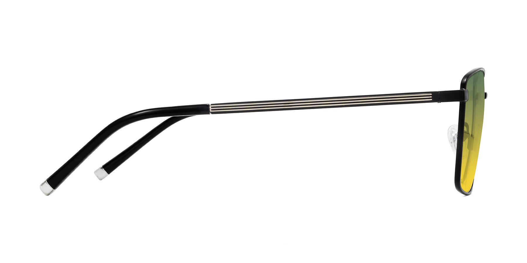 Side of Lynch in Matte Black with Green / Yellow Gradient Lenses