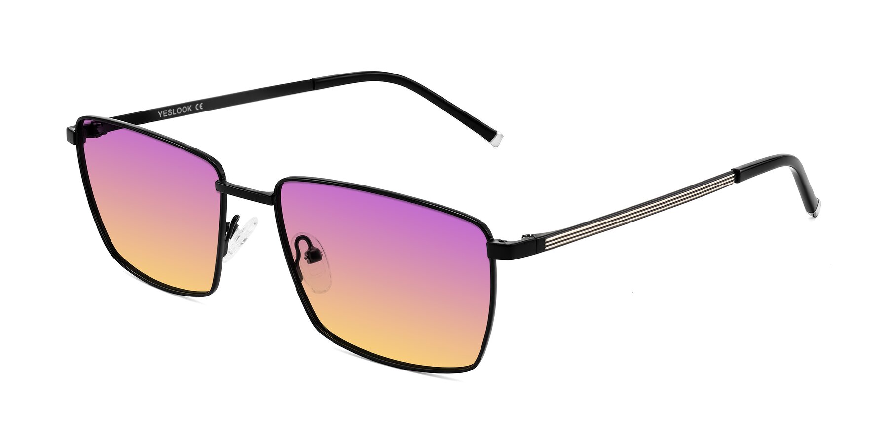 Angle of Lynch in Matte Black with Purple / Yellow Gradient Lenses