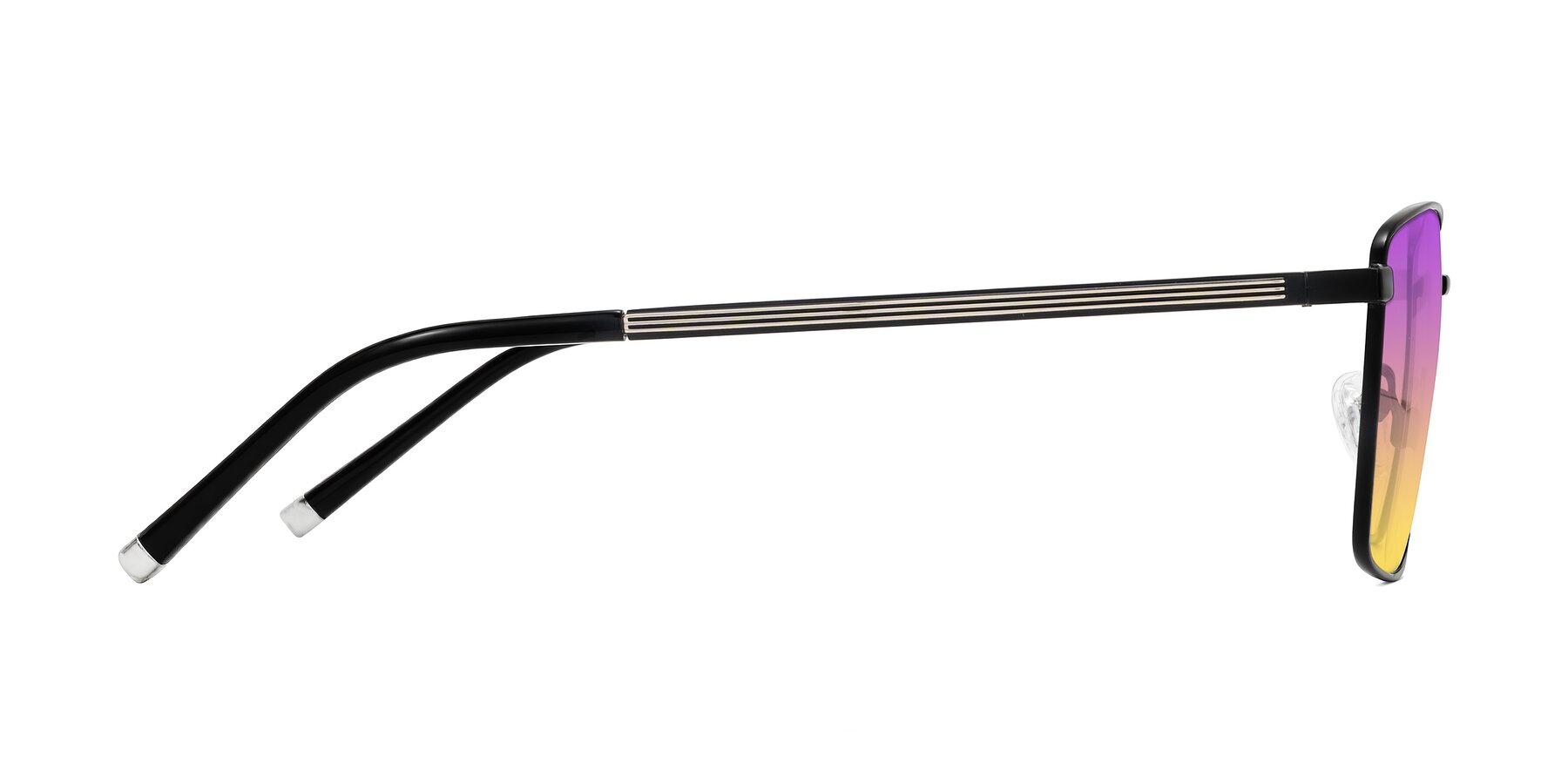 Side of Lynch in Matte Black with Purple / Yellow Gradient Lenses