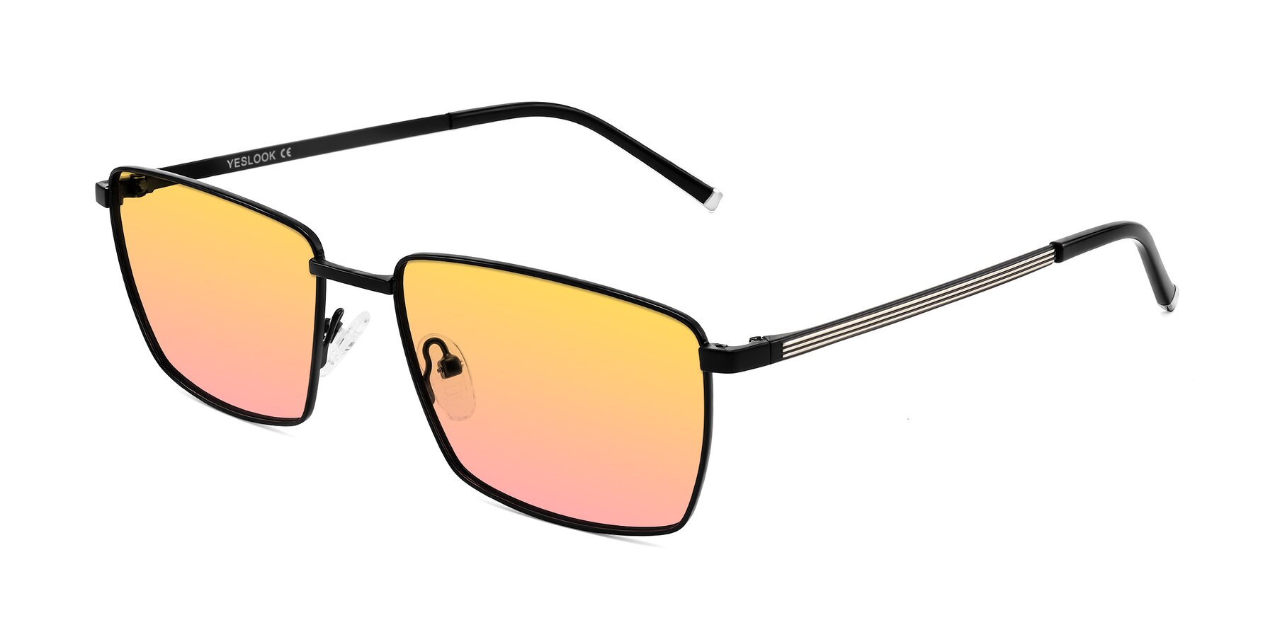 Angle of Lynch in Matte Black with Yellow / Pink Gradient Lenses