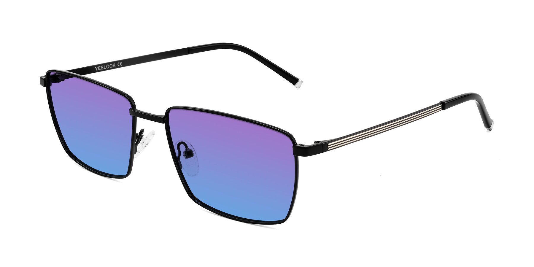 Angle of Lynch in Matte Black with Purple / Blue Gradient Lenses