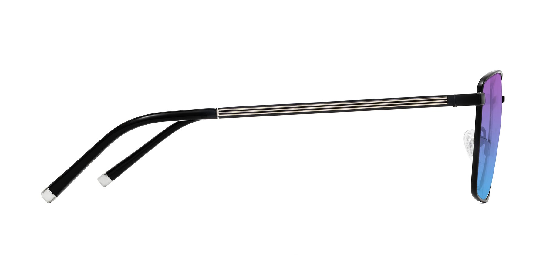 Side of Lynch in Matte Black with Purple / Blue Gradient Lenses