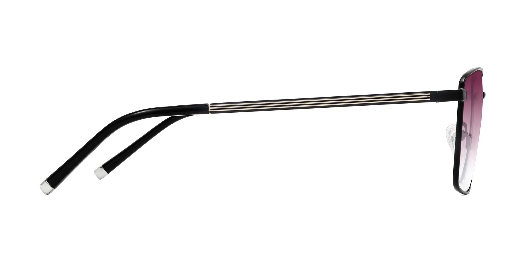 Side of Lynch in Matte Black with Wine Gradient Lenses