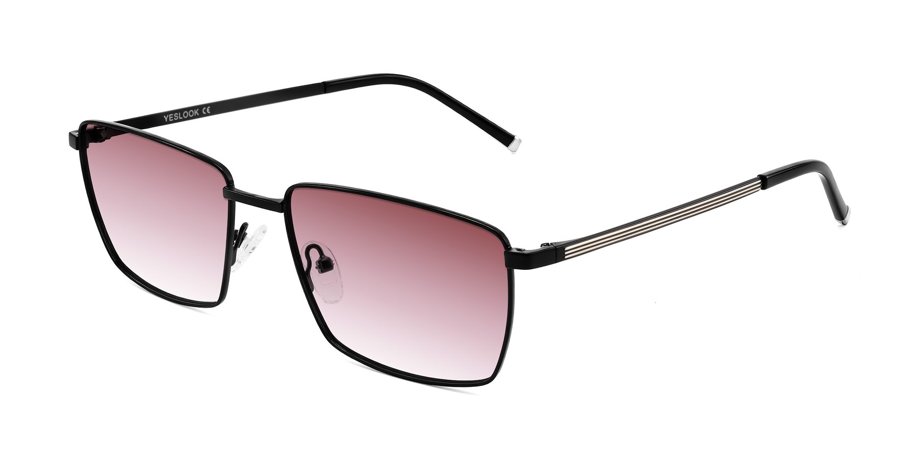 Angle of Lynch in Matte Black with Garnet Gradient Lenses