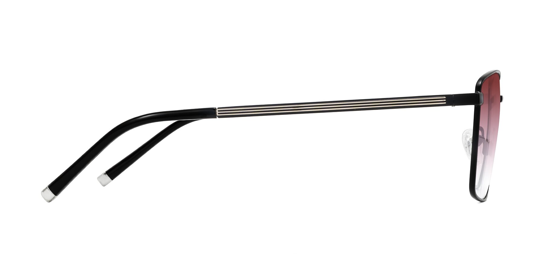 Side of Lynch in Matte Black with Garnet Gradient Lenses