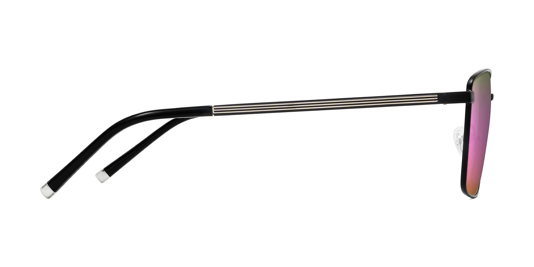 Side of Lynch in Matte Black with Pink Mirrored Lenses