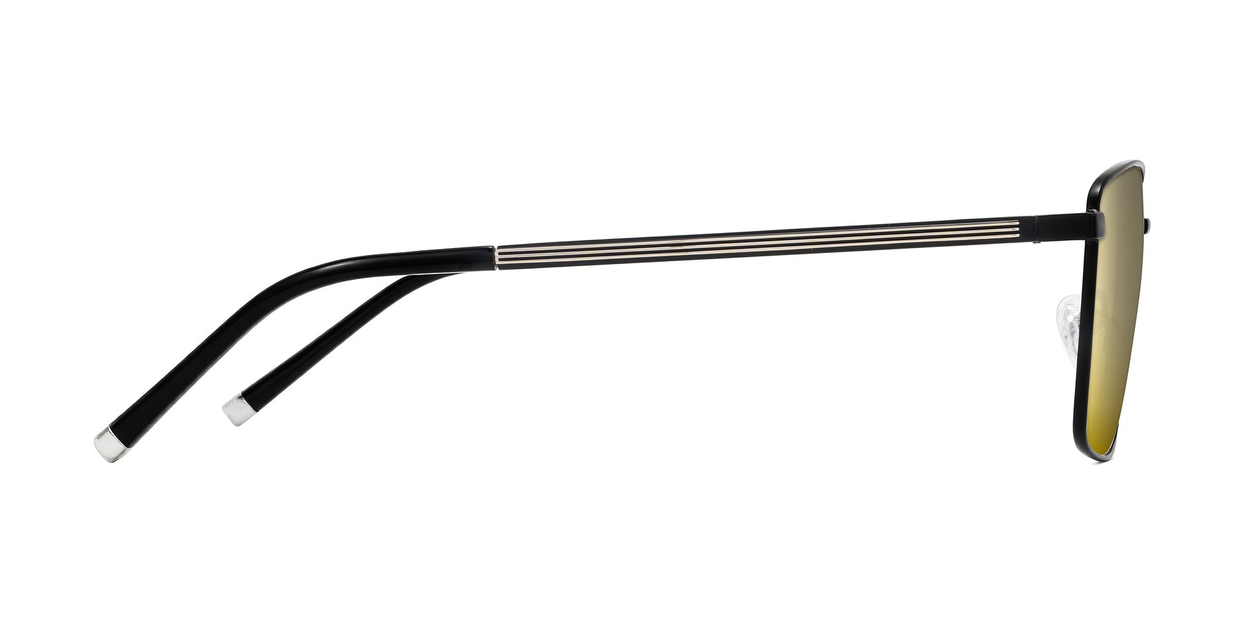 Side of Lynch in Matte Black with Gold Mirrored Lenses