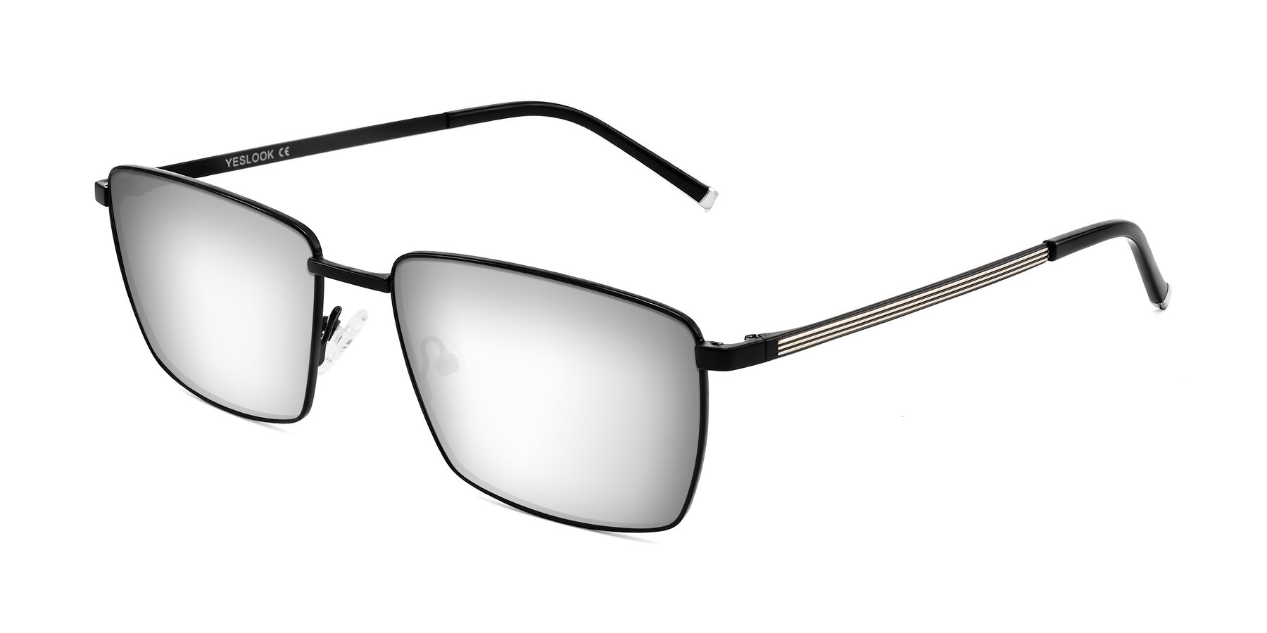 Angle of Lynch in Matte Black with Silver Mirrored Lenses