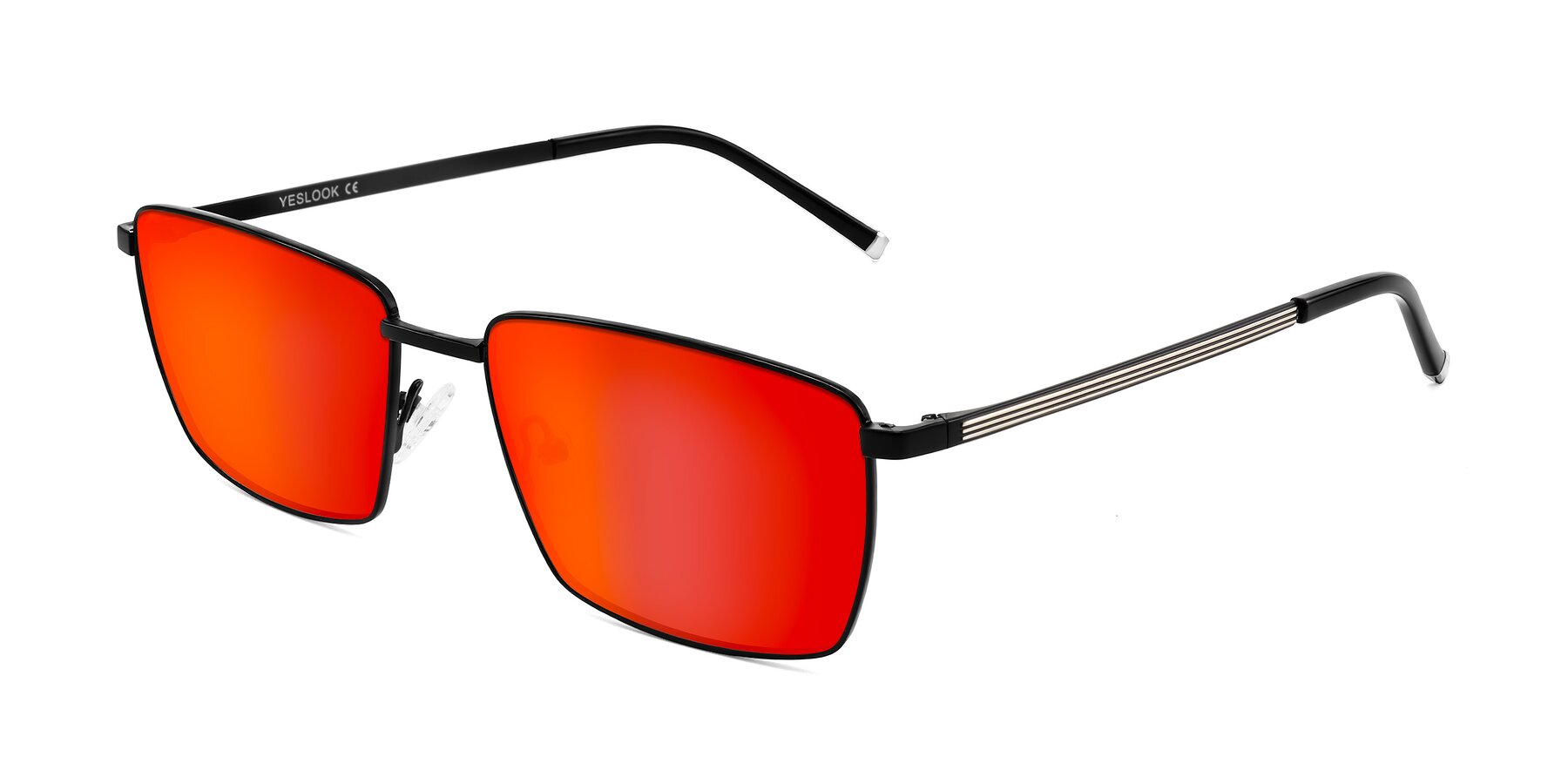 Angle of Lynch in Matte Black with Red Gold Mirrored Lenses