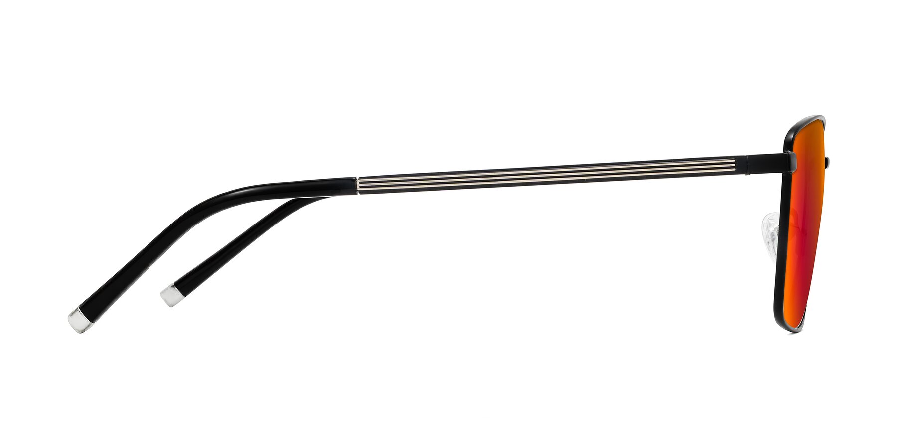 Side of Lynch in Matte Black with Red Gold Mirrored Lenses