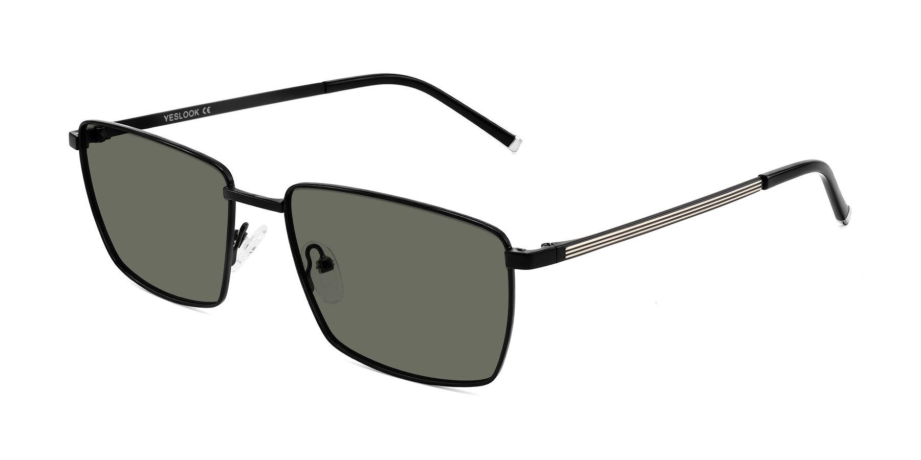 Angle of Lynch in Matte Black with Gray Polarized Lenses