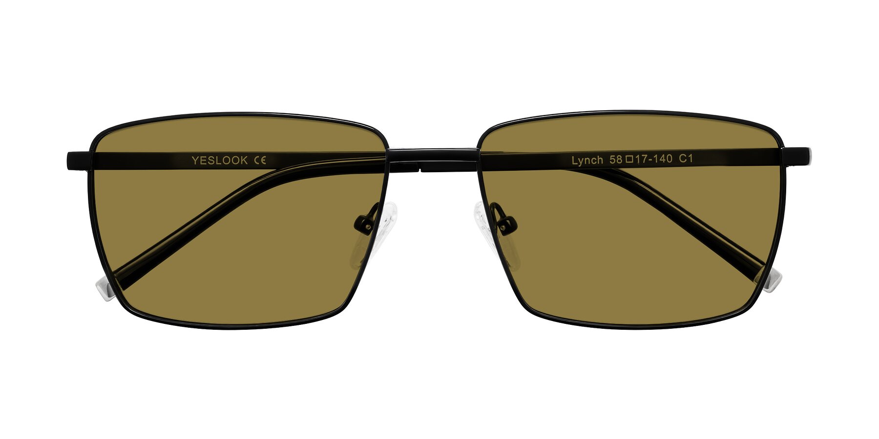 Folded Front of Lynch in Matte Black with Brown Polarized Lenses
