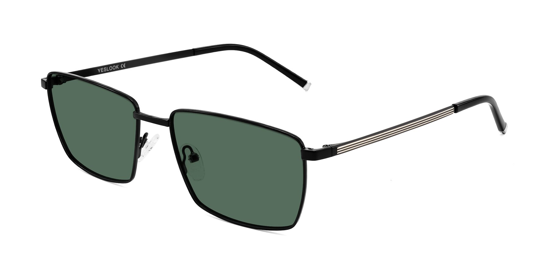 Angle of Lynch in Matte Black with Green Polarized Lenses