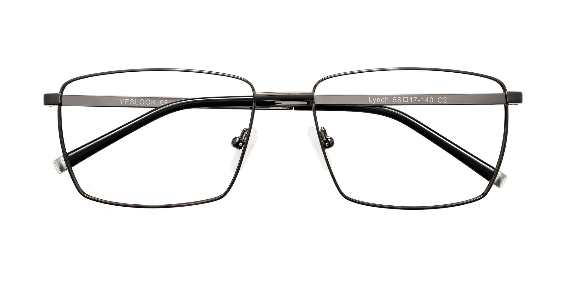 Folded Front of Lynch in Gunmetal with Clear Blue Light Blocking Lenses