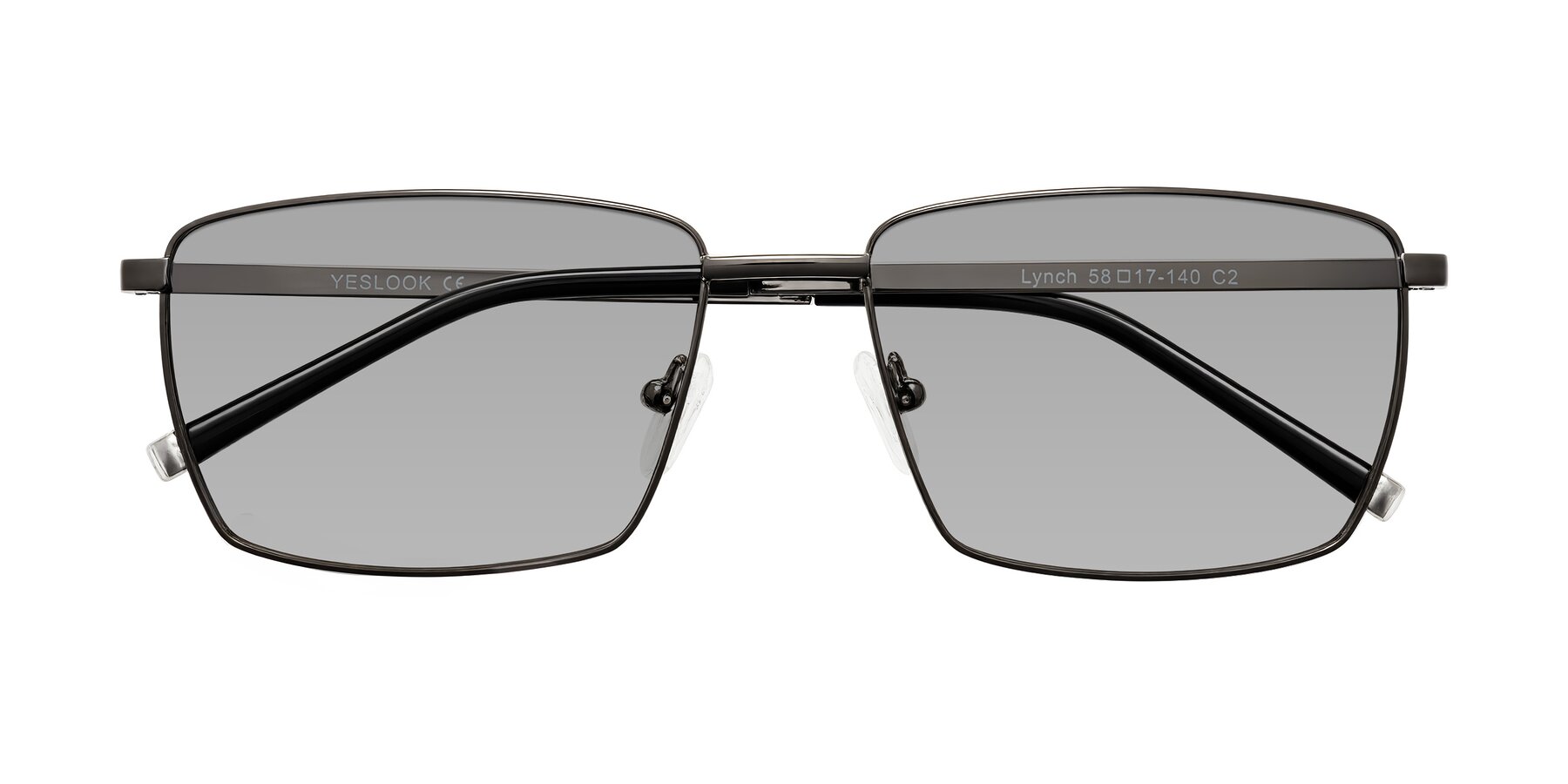 Folded Front of Lynch in Gunmetal with Light Gray Tinted Lenses