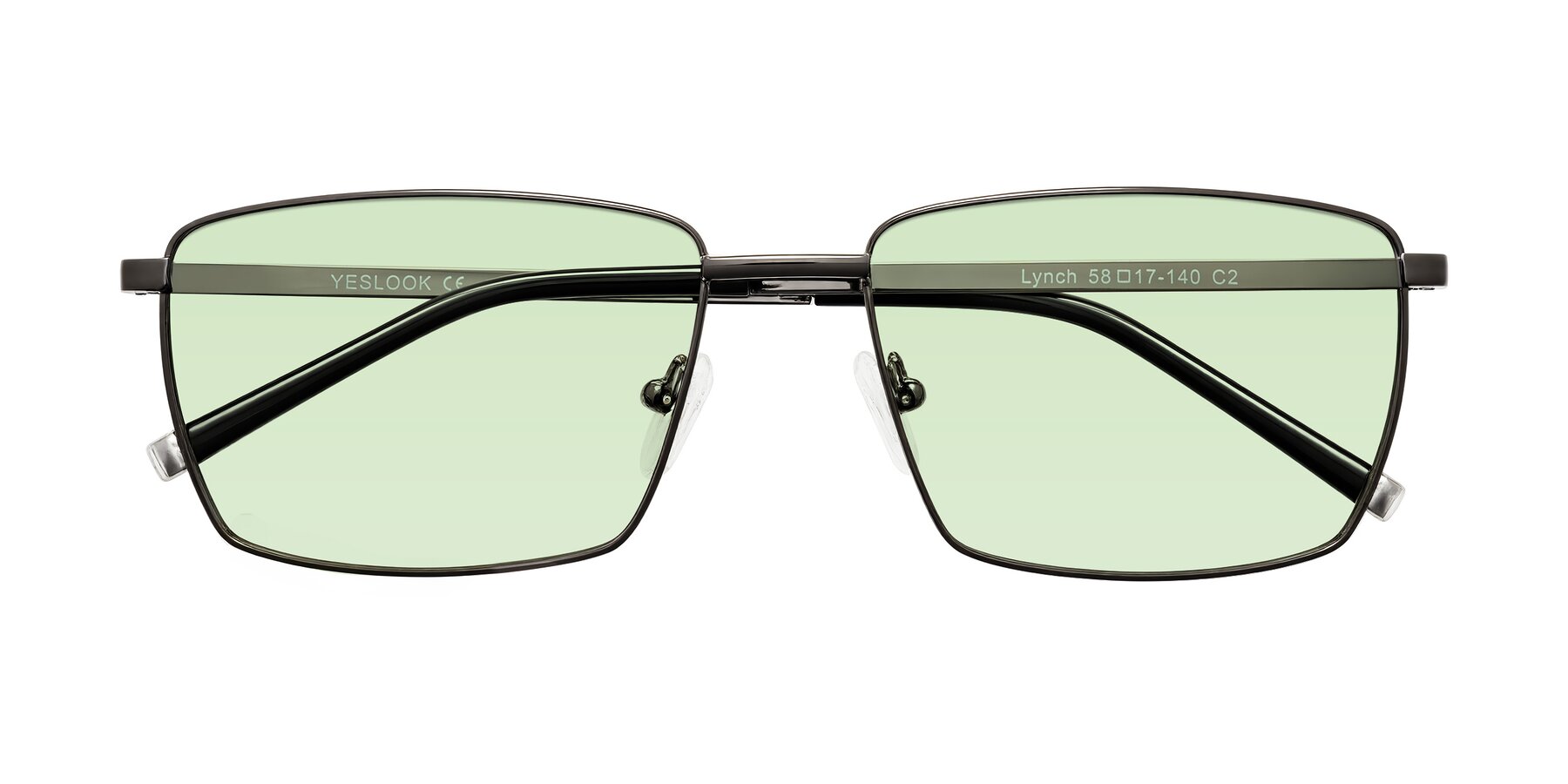 Folded Front of Lynch in Gunmetal with Light Green Tinted Lenses