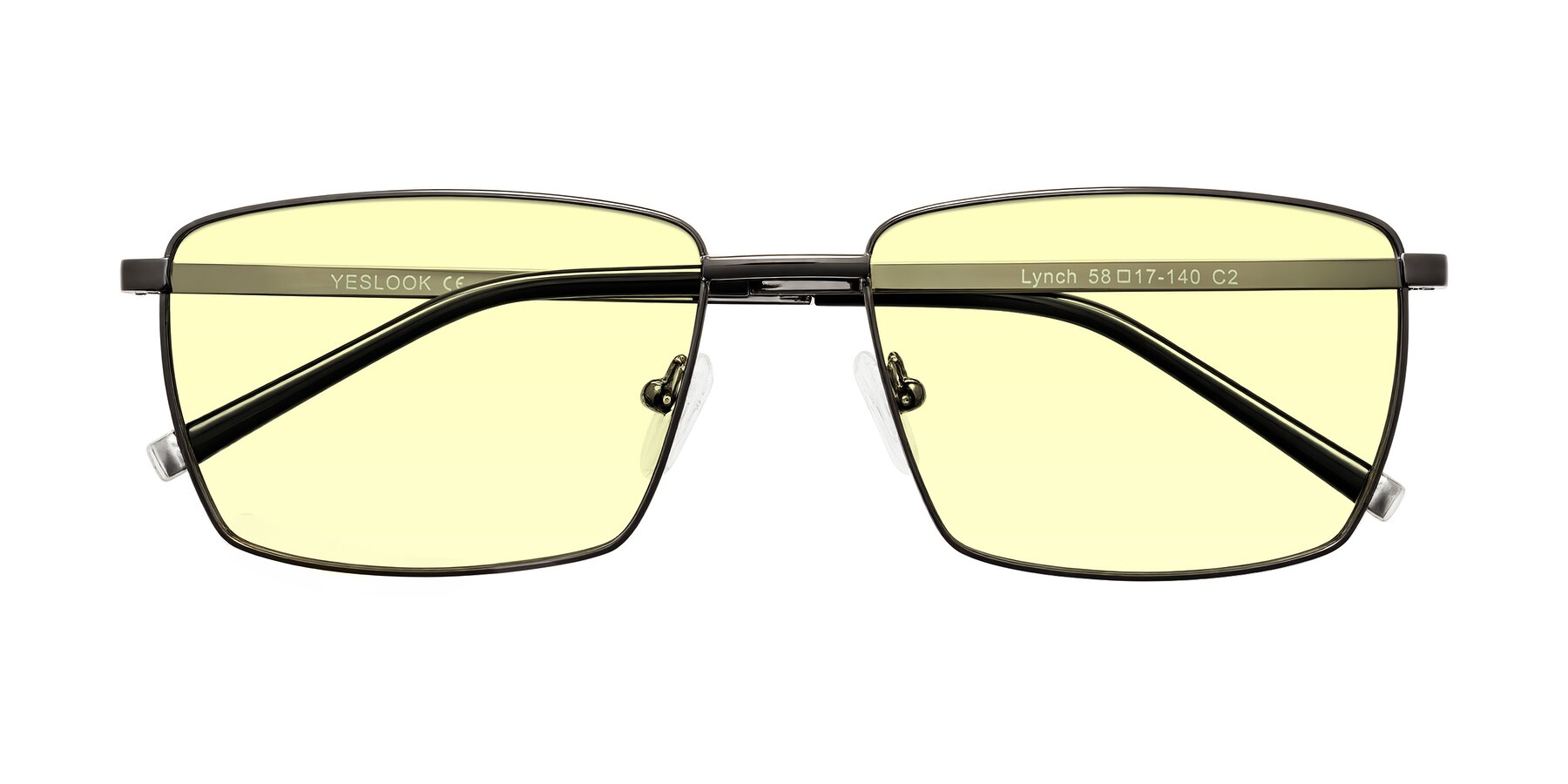 Folded Front of Lynch in Gunmetal with Light Yellow Tinted Lenses