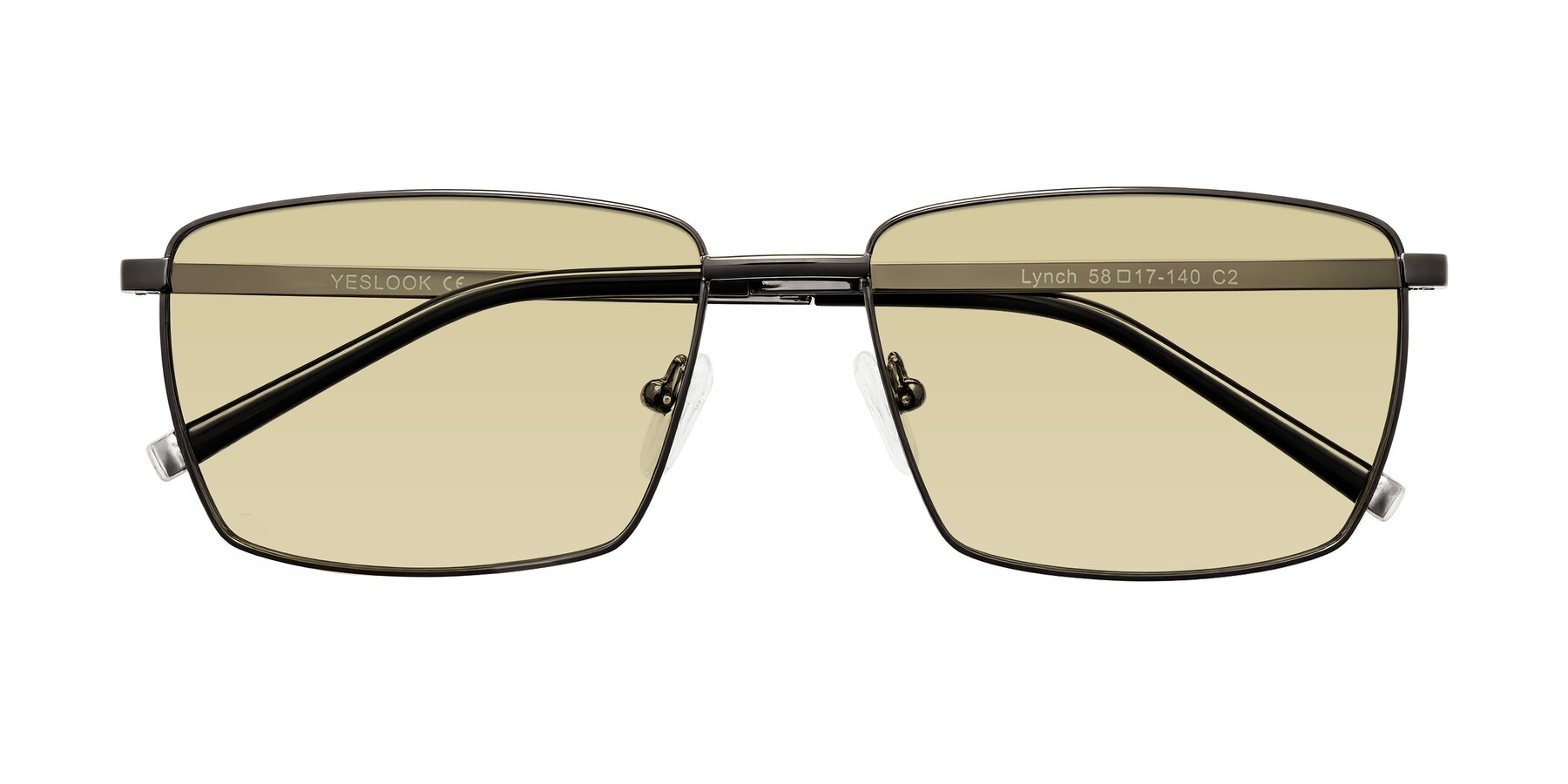 Folded Front of Lynch in Gunmetal with Light Champagne Tinted Lenses