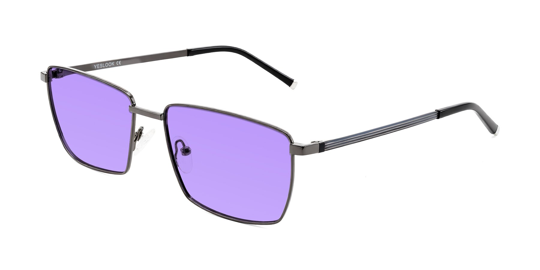 Angle of Lynch in Gunmetal with Medium Purple Tinted Lenses
