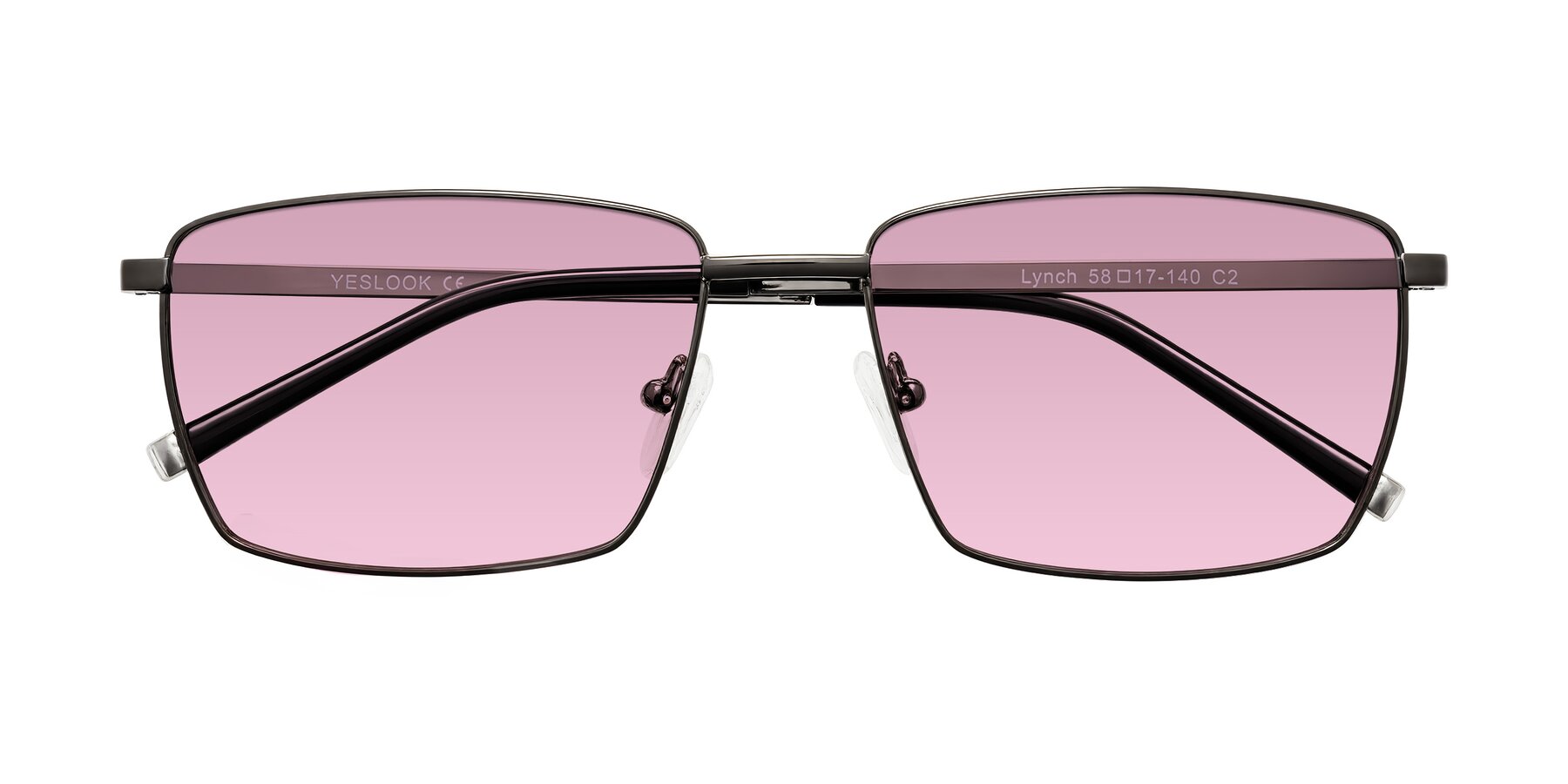 Folded Front of Lynch in Gunmetal with Light Wine Tinted Lenses