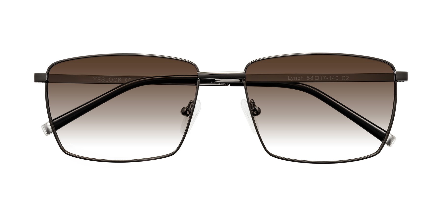 Folded Front of Lynch in Gunmetal with Brown Gradient Lenses
