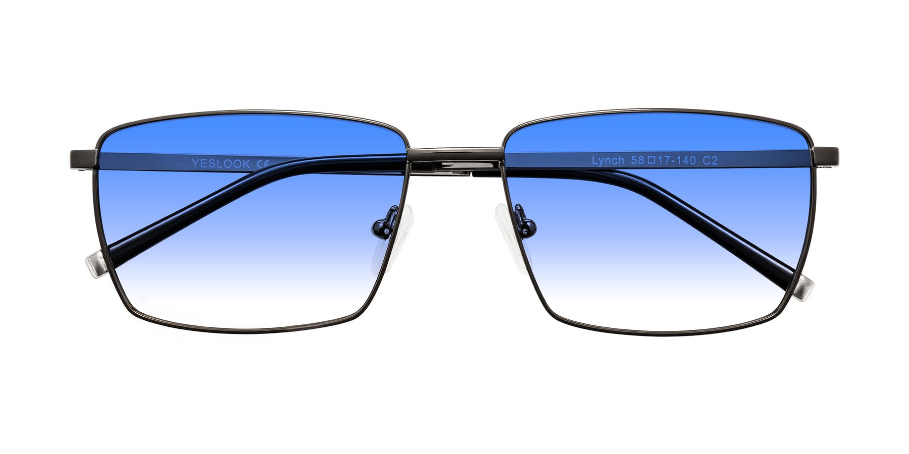 Folded Front of Lynch in Gunmetal with Blue Gradient Lenses